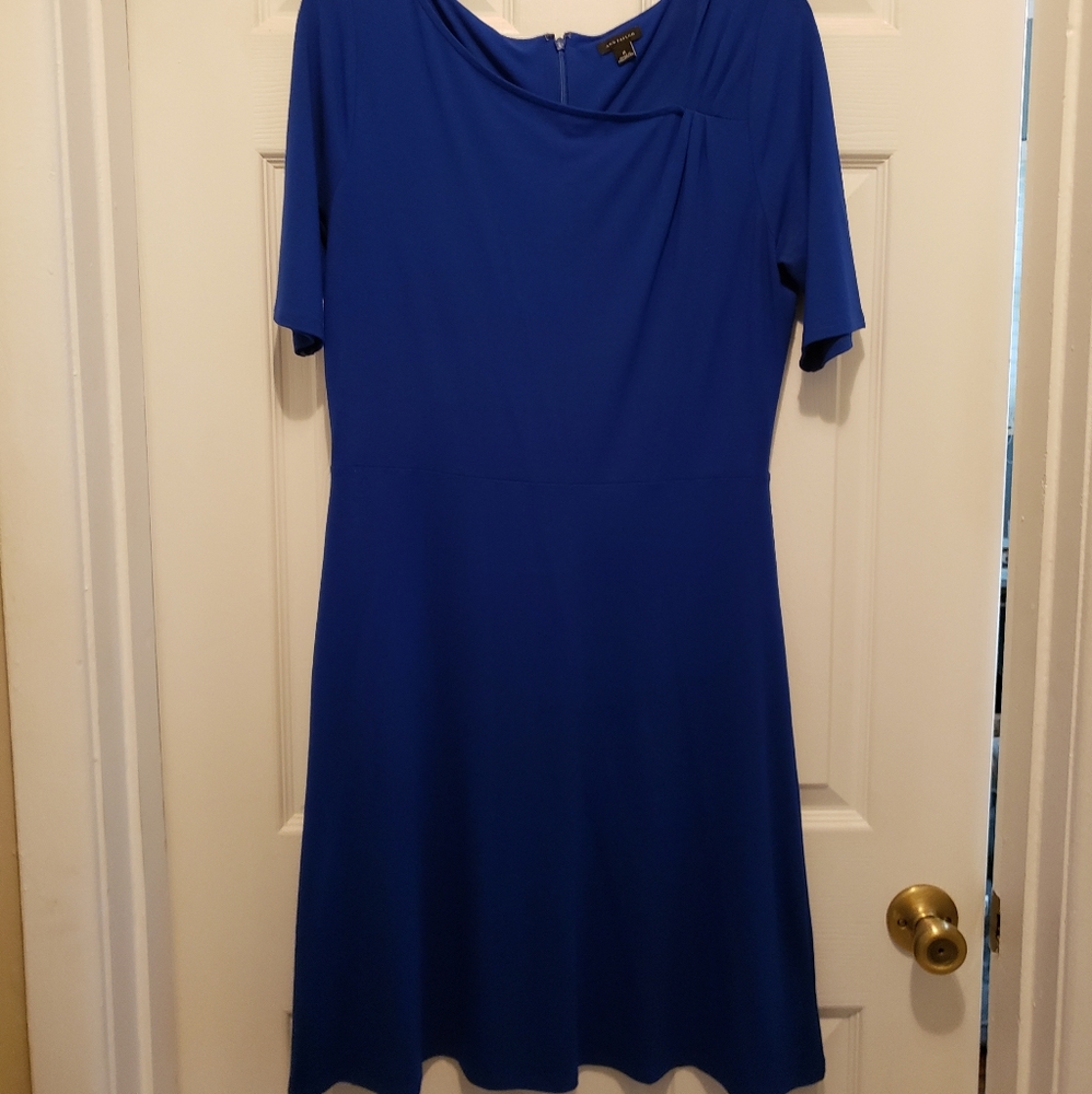 Short-sleeve Blue Ann Taylor dress